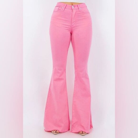 GJG Bell Bottom Jean in Pink (11) - Picture 1 of 5